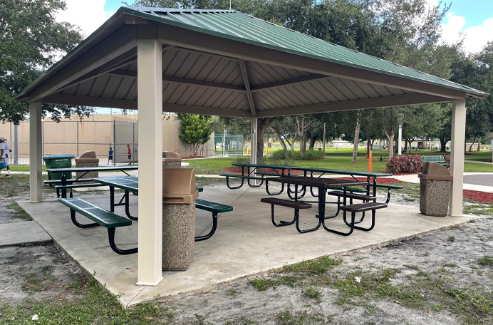 Benches in a park freshly painted with port st lucie paint FL